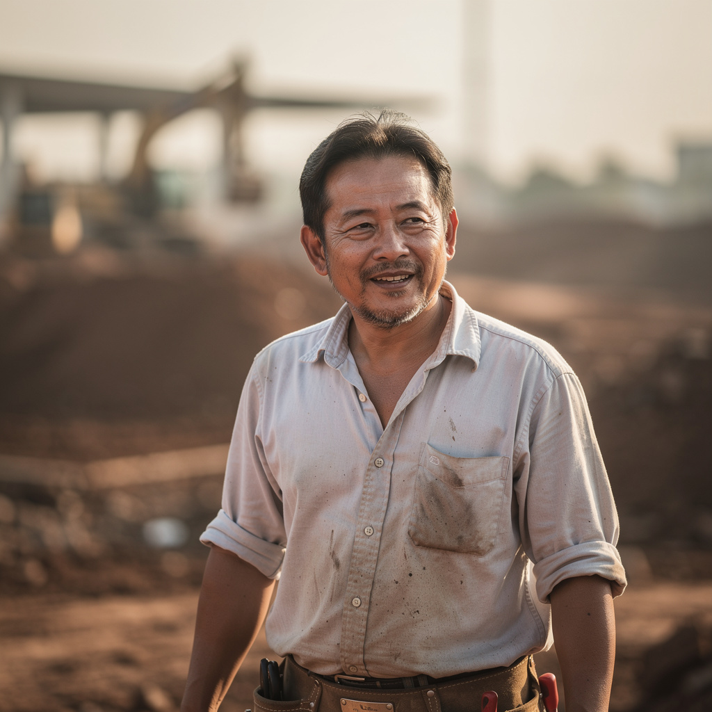 Headshot of Marcus L., septic system contractor, standing at an excavation site